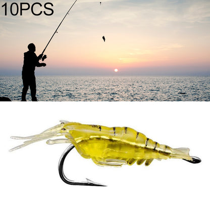 10 ชิ้น 4 เซนติเมตร ตกปลา เหยื่อกุ้งเทียมนุ่มเหยื่อ Popper Poper เหยื่อพร้อมตะขอ, Artificial Shrimp with Hook, Luminous Shrimp with Hook, Pink Shrimp with Hook, Green Shrimp with Hook, Transparent Shrimp with Hook