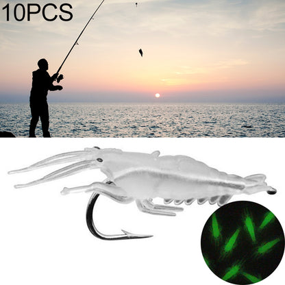 10 ชิ้น 4 เซนติเมตร ตกปลา เหยื่อกุ้งเทียมนุ่มเหยื่อ Popper Poper เหยื่อพร้อมตะขอ, Artificial Shrimp with Hook, Luminous Shrimp with Hook, Pink Shrimp with Hook, Green Shrimp with Hook, Transparent Shrimp with Hook