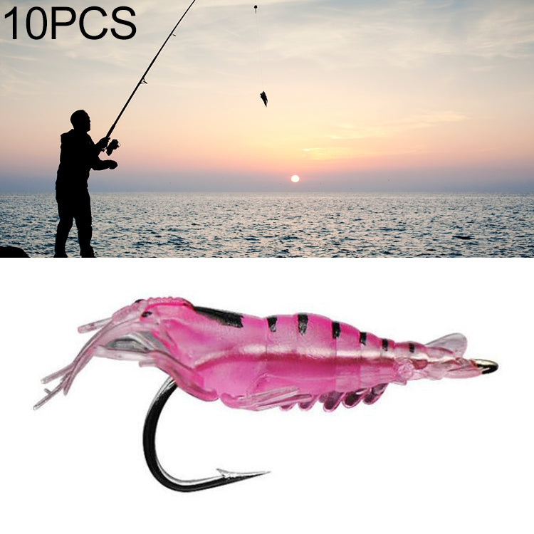 10 ชิ้น 4 เซนติเมตร ตกปลา เหยื่อกุ้งเทียมนุ่มเหยื่อ Popper Poper เหยื่อพร้อมตะขอ, Artificial Shrimp with Hook, Luminous Shrimp with Hook, Pink Shrimp with Hook, Green Shrimp with Hook, Transparent Shrimp with Hook