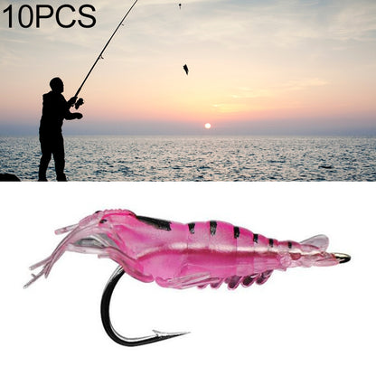 10 ชิ้น 4 เซนติเมตร ตกปลา เหยื่อกุ้งเทียมนุ่มเหยื่อ Popper Poper เหยื่อพร้อมตะขอ, Artificial Shrimp with Hook, Luminous Shrimp with Hook, Pink Shrimp with Hook, Green Shrimp with Hook, Transparent Shrimp with Hook