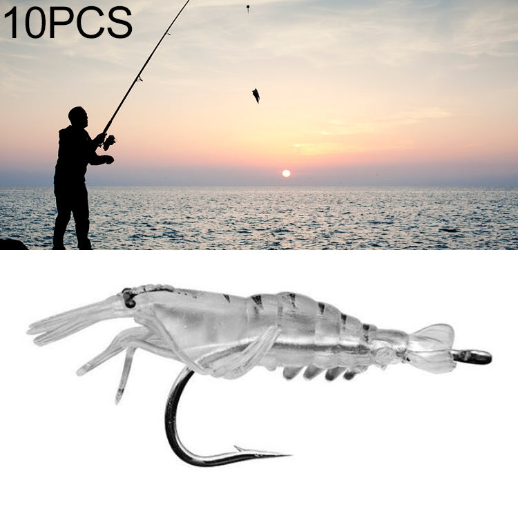 10 ชิ้น 4 เซนติเมตร ตกปลา เหยื่อกุ้งเทียมนุ่มเหยื่อ Popper Poper เหยื่อพร้อมตะขอ, Artificial Shrimp with Hook, Luminous Shrimp with Hook, Pink Shrimp with Hook, Green Shrimp with Hook, Transparent Shrimp with Hook