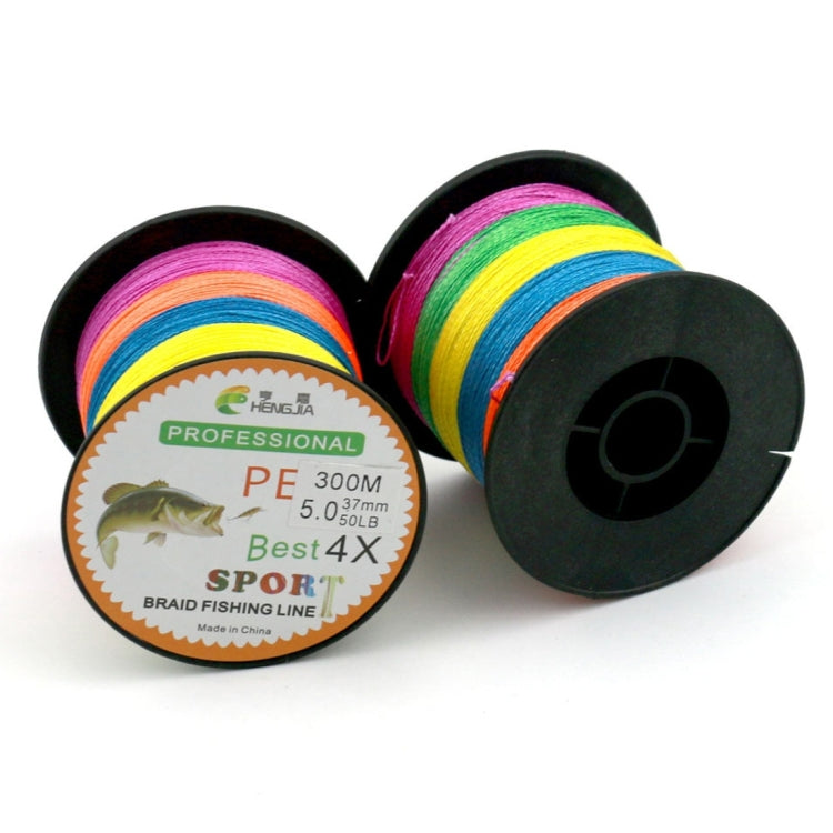 HENGJIA สีสัน 5.0 #0.37 มม.50LB 22.6 กก.ความตึงเครียด 300 M Extra Strong 4 หุ้น Braid PE สายตกปลา Kite Line, 5.0# 0.37mm 50LB