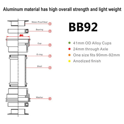 BIKERSAY BB92 แบริ่งจักรยานถนน MTB, BB92