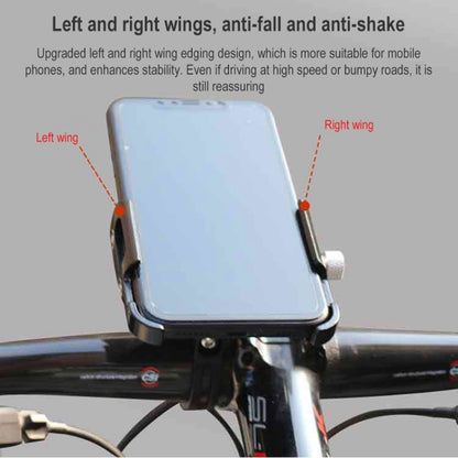 BIKERSAY MP008 จักรยานรถจักรยานยนต์อลูมิเนียมอัลลอยด์ที่วางโทรศัพท์คลิปหนีบแฮนด์, MP008(Black), MP008(Red), MP008(Titanium Color)