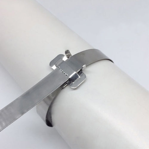 100 ชิ้น 12.7 มิลลิเมตร 304 สแตนเลสสตีลล็อคประเภทสายห่อ Bundle Buckle, 12.7mm