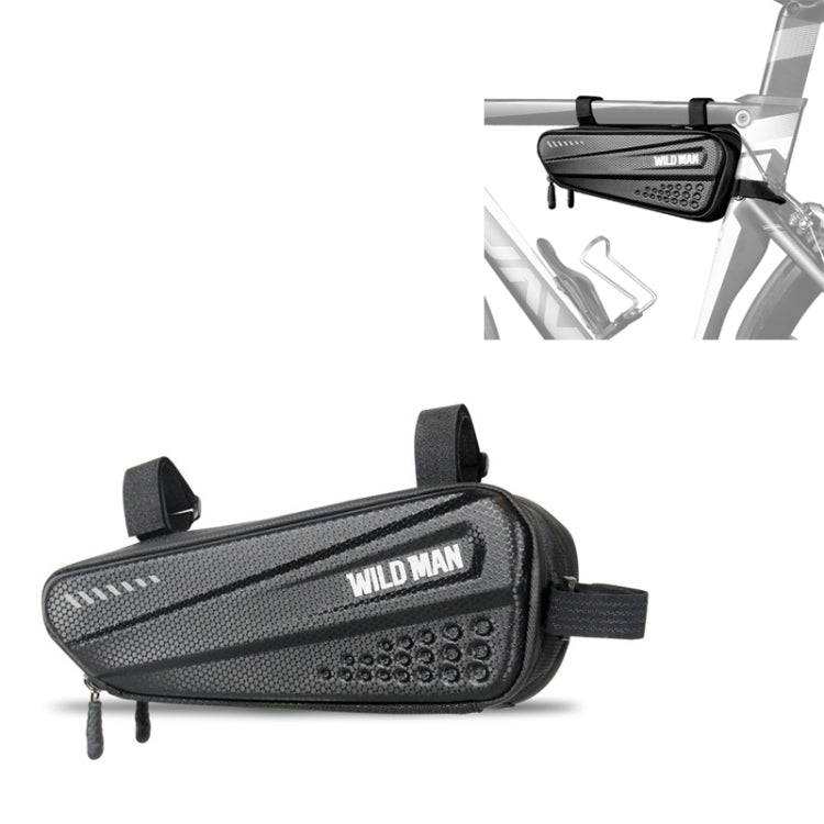 WILD MAN ES4 1.2L Hard กระเป๋าจักรยานกันฝนกระเป๋าโครงจักรยานถนนกระเป๋าสามเหลี่ยม, ES4 (Black)