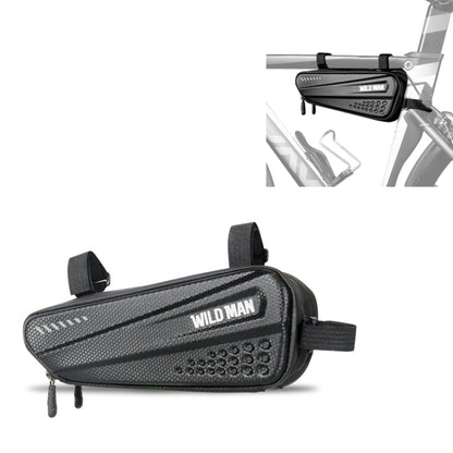 WILD MAN ES4 1.2L Hard กระเป๋าจักรยานกันฝนกระเป๋าโครงจักรยานถนนกระเป๋าสามเหลี่ยม, ES4 (Black)
