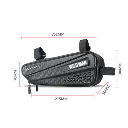 WILD MAN ES4 1.2L Hard กระเป๋าจักรยานกันฝนกระเป๋าโครงจักรยานถนนกระเป๋าสามเหลี่ยม, ES4 (Black)