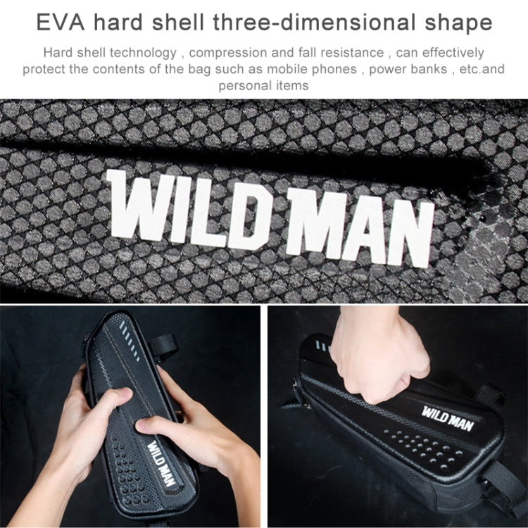 WILD MAN ES4 1.2L Hard กระเป๋าจักรยานกันฝนกระเป๋าโครงจักรยานถนนกระเป๋าสามเหลี่ยม, ES4 (Black)