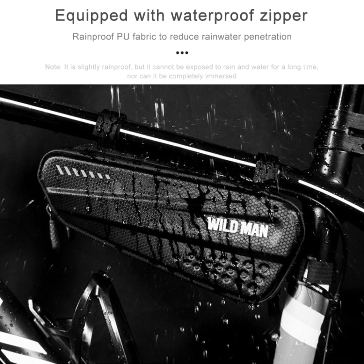 WILD MAN ES4 1.2L Hard กระเป๋าจักรยานกันฝนกระเป๋าโครงจักรยานถนนกระเป๋าสามเหลี่ยม, ES4 (Black)