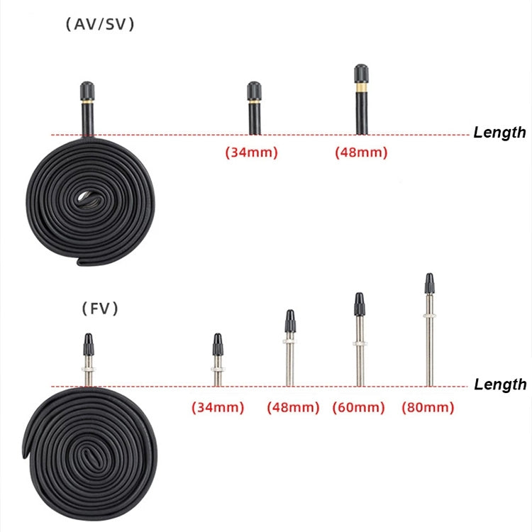 PROMEND 26 x 1.95 AV ยางในจักรยานเสือภูเขาแบบบิวทิลนิวแมติก, 26 x 2.125 AV48