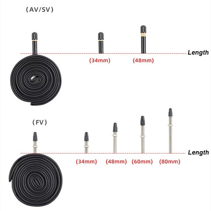 PROMEND 26 x 1.95 AV ยางในจักรยานเสือภูเขาแบบบิวทิลนิวแมติก, 26 x 2.125 AV48