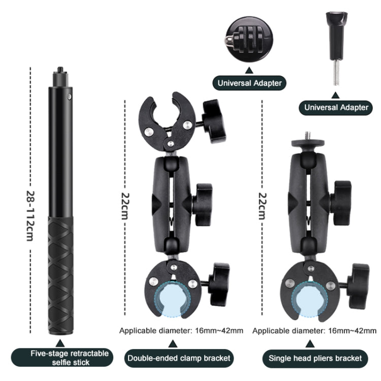 รถจักรยานยนต์ Dual-headsCrab & Single Heads Clamps แฮนด์บาร์ติดไม้เซลฟี่แบบคงที่, Dual-heads Crab & Single Heads Crab