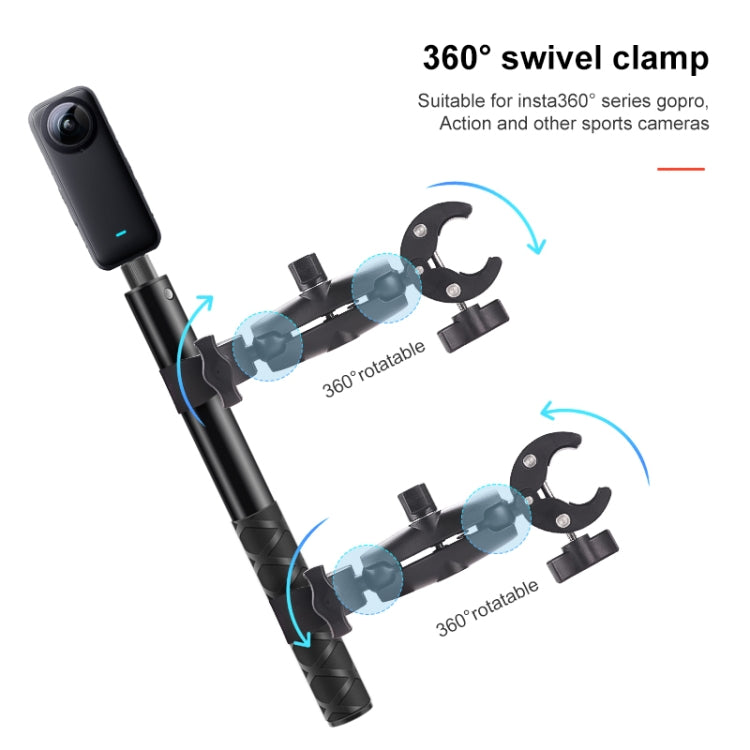 รถจักรยานยนต์ Dual-headsCrab & Single Heads Clamps แฮนด์บาร์ติดไม้เซลฟี่แบบคงที่, Dual-heads Crab & Single Heads Crab