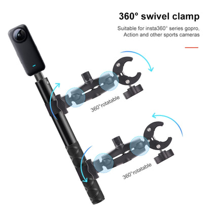 รถจักรยานยนต์ Dual-headsCrab & Single Heads Clamps แฮนด์บาร์ติดไม้เซลฟี่แบบคงที่, Dual-heads Crab & Single Heads Crab