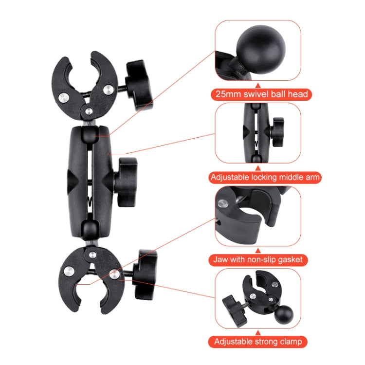 รถจักรยานยนต์ Dual-headsCrab & Single Heads Clamps แฮนด์บาร์ติดไม้เซลฟี่แบบคงที่, Dual-heads Crab & Single Heads Crab