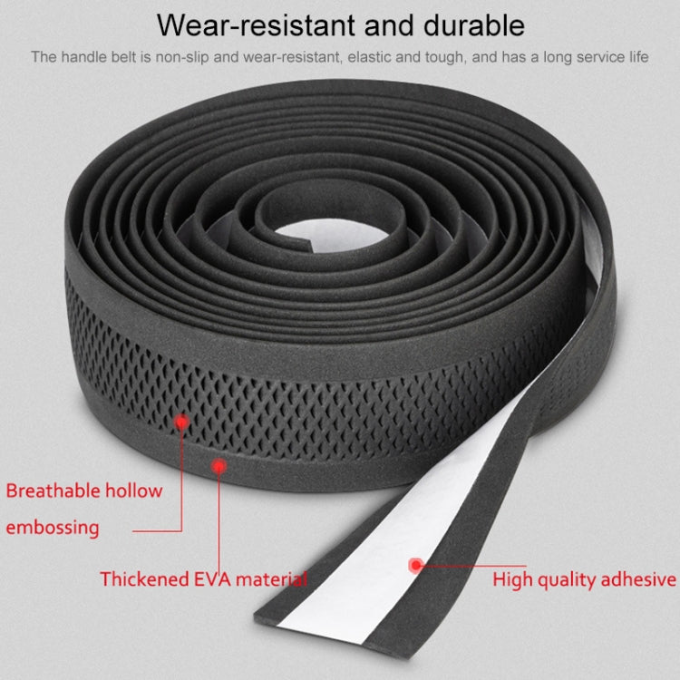 PROMEND GR-081H เทปพันมือจับจักรยาน Antiskid แบบนูนกลวง 1 คู่, 200x3cm Black