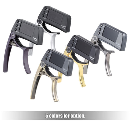 คลิปจูนเนอร์กีต้าร์มืออาชีพ,Loftstyle Chromatic Clip-on Tuner พร้อมจอ LCD แบบหมุนได้จอแสดงผลคาโปกีตาร์มือเดียว