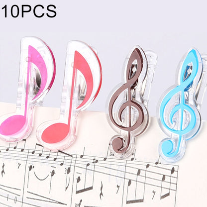 10 ชิ้น PP วัสดุสแตนเลสฤดูใบไม้ผลิเพลงหมายเหตุรูปร่างสมุดคลิปดีลักซ์ผู้ถือหน้า, การจัดส่งสีสุ่ม, Random Color Delivery