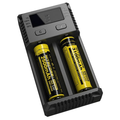 NITECORE NEW i2 Intelligent Digi Smart Charger พร้อมไฟ LED สำหรับแบตเตอรี่ 14500, 16340 (RCR123), 18650, 22650, 26650, Ni-MH และ Ni-Cd (AA, AAA), NEW i2