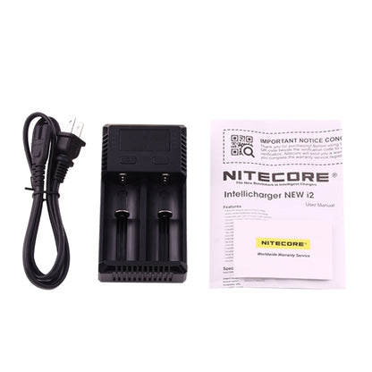 NITECORE NEW i2 Intelligent Digi Smart Charger พร้อมไฟ LED สำหรับแบตเตอรี่ 14500, 16340 (RCR123), 18650, 22650, 26650, Ni-MH และ Ni-Cd (AA, AAA), NEW i2
