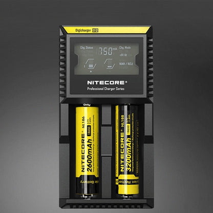 Nitecore D2 เครื่องชาร์จอัจฉริยะ Digi Smart พร้อมไฟ LED สำหรับแบตเตอรี่ 14500, 16340 (RCR123), 18650, 22650, 26650, Ni-MH และ Ni-Cd (AA, AAA), D2
