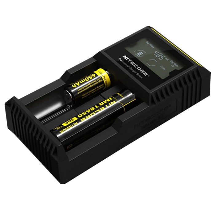 Nitecore D2 เครื่องชาร์จอัจฉริยะ Digi Smart พร้อมไฟ LED สำหรับแบตเตอรี่ 14500, 16340 (RCR123), 18650, 22650, 26650, Ni-MH และ Ni-Cd (AA, AAA), D2
