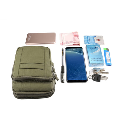 โทรศัพท์กลางแจ้งกระเป๋าถือกระเป๋าไนลอนCrossbodyไหล่โทรศัพท์มือถือHolsterเข็มขัดเอวกระเป๋าสตางค์กระเป๋าCarabiner