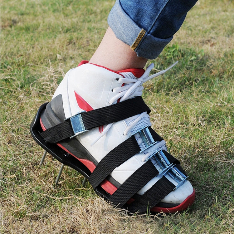 สวน สนามหญ้า เครื่องมือทำสวน Grass Ripper Spiked Shoes พร้อมหัวเข็มขัดโลหะ 8 อัน, With 8 Metal Buckles (Black), With 8 Metal Buckles (Green)