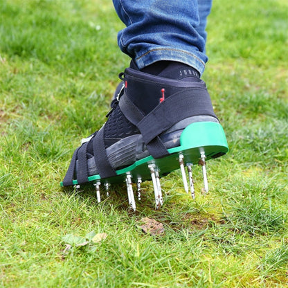 สวน สนามหญ้า เครื่องมือทำสวน Grass Ripper Spiked Shoes พร้อมหัวเข็มขัดโลหะ 8 อัน, With 8 Metal Buckles (Black), With 8 Metal Buckles (Green)