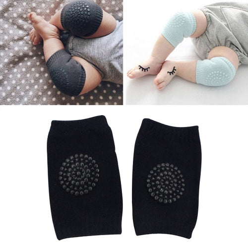 One คู่กันลื่นเด็กทารกคลานเดินเข่ายามข้อศอกยามป้องกันแผ่น, 12*9CM (Black)