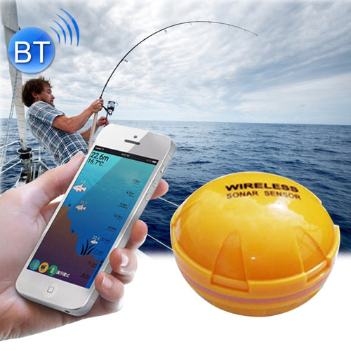 บลูทูธเครื่องตรวจจับปลา 125KHz SONAR SENSOR 0.6-36m ความลึก Locator ปลา Finder ALARM สำหรับ iOS และ Android โทรศัพท์มือถือ, Operating Range: 0.6-36m