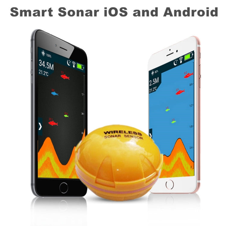 บลูทูธเครื่องตรวจจับปลา 125KHz SONAR SENSOR 0.6-36m ความลึก Locator ปลา Finder ALARM สำหรับ iOS และ Android โทรศัพท์มือถือ, Operating Range: 0.6-36m
