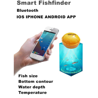 บลูทูธเครื่องตรวจจับปลา 125KHz SONAR SENSOR 0.6-36m ความลึก Locator ปลา Finder ALARM สำหรับ iOS และ Android โทรศัพท์มือถือ, Operating Range: 0.6-36m