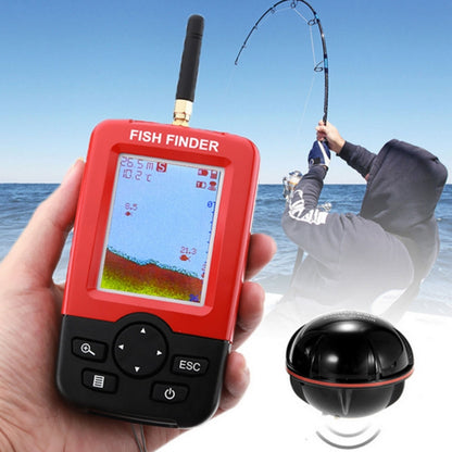 XJ-01 เครื่องตรวจจับปลาไร้สาย 125KHz เซ็นเซอร์โซนาร์ 0.6-36m เครื่องระบุความลึกเครื่องค้นหาปลาพร้อมหน้าจอ LCD ขนาด 2.4 นิ้วและเสาอากาศเซ็นเซอร์อุณหภูมิน้ำในตัว, XJ-01