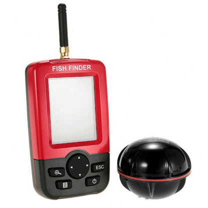 XJ-01 เครื่องตรวจจับปลาไร้สาย 125KHz เซ็นเซอร์โซนาร์ 0.6-36m เครื่องระบุความลึกเครื่องค้นหาปลาพร้อมหน้าจอ LCD ขนาด 2.4 นิ้วและเสาอากาศเซ็นเซอร์อุณหภูมิน้ำในตัว, XJ-01