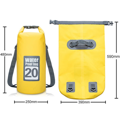 กระสอบแห้งมีสายรัดไหล่คู่แบบแห้งกันน้ำกลางแจ้ง ความจุ: 20 ลิตร, 20L