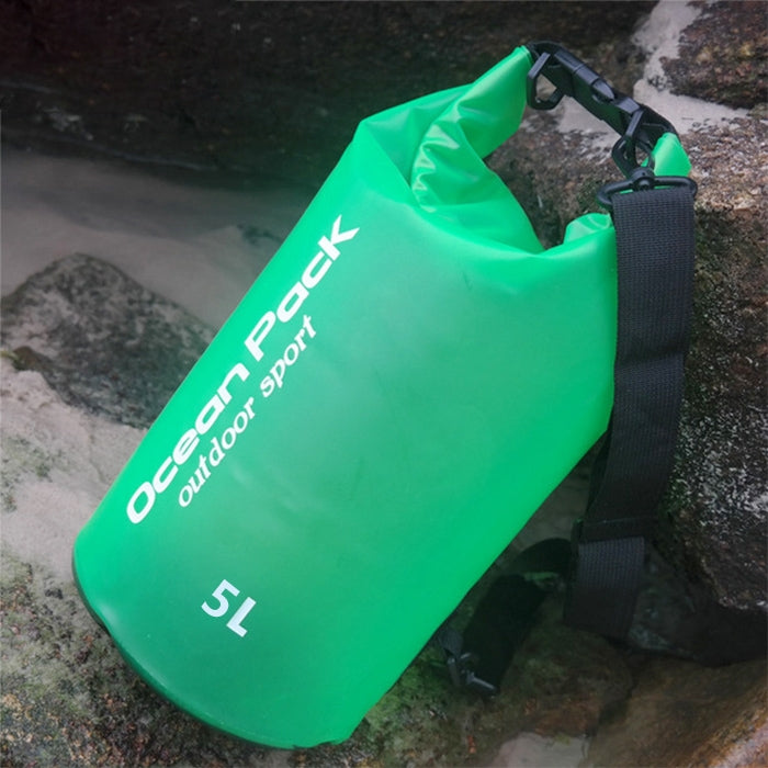 ถุงแห้งไหล่เดี่ยวกันน้ำกลางแจ้งกระสอบแห้ง PVC Barrel Bag ความจุ: 5L, 5L