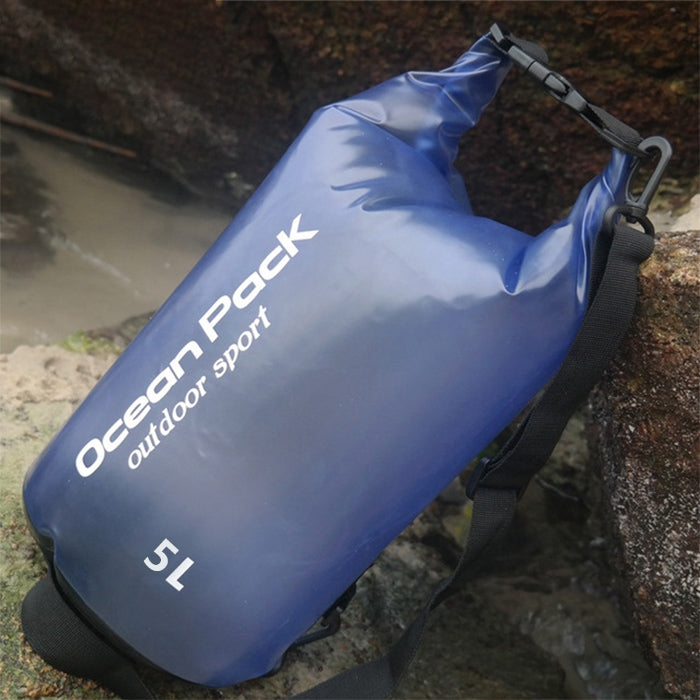ถุงแห้งไหล่เดี่ยวกันน้ำกลางแจ้งกระสอบแห้ง PVC Barrel Bag ความจุ: 5L, 5L