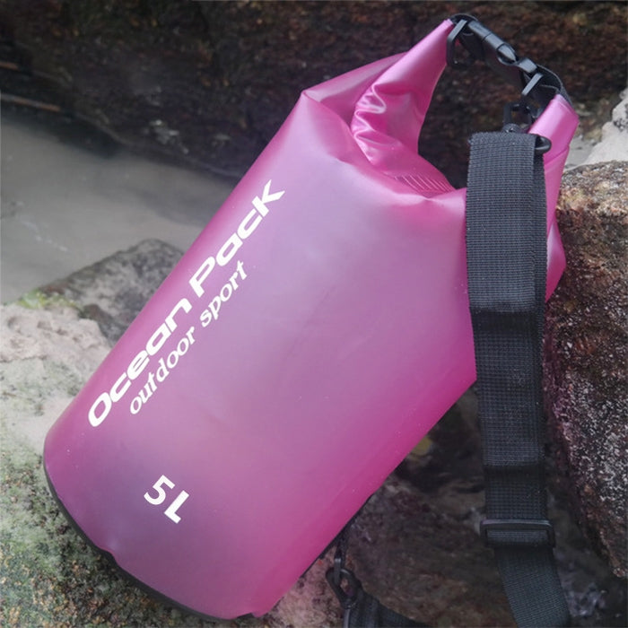 ถุงแห้งไหล่เดี่ยวกันน้ำกลางแจ้งกระสอบแห้ง PVC Barrel Bag ความจุ: 5L, 5L