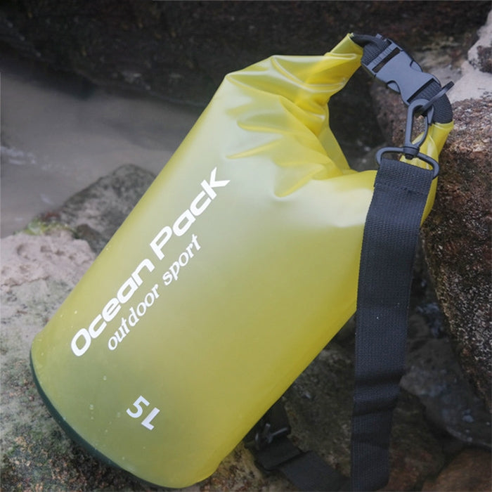 ถุงแห้งไหล่เดี่ยวกันน้ำกลางแจ้งกระสอบแห้ง PVC Barrel Bag ความจุ: 5L, 5L