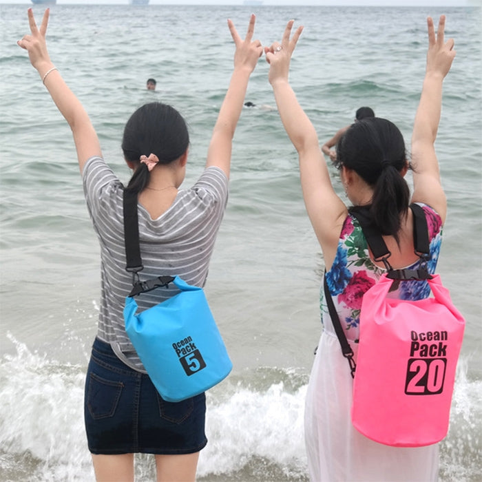 กระเป๋าสะพายไหล่เดี่ยวกันน้ำกลางแจ้งกระสอบ PVC Barrel Bag ความจุ: 10L, Capacity: 10L (Pink), Capacity: 10L (Black), Capacity: 10L (Dark Blue), Capacity: 10L (Orange), Capacity: 10L (Green), Capacity: 10L (Sky Blue), Capacity: 10L (Yellow)