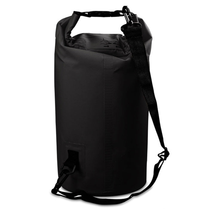 กระเป๋าสะพายไหล่เดี่ยวกันน้ำกลางแจ้งกระสอบแห้ง PVC Barrel Bag ความจุ: 15L, Capacity: 15L (Black), Capacity: 15L (Dark Blue), Capacity: 15L (Orange), Capacity: 15L (Pink), Capacity: 15L (Green), Capacity: 15L (Sky Blue), Capacity: 15L (Yellow)