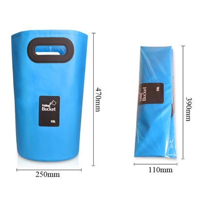 ถังพับได้ PVC อ่างล้างจานพับได้กลางแจ้ง ความจุ 15 ลิตร, 15L Black, 15L Dark Blue, 15L Orange, 15L Green, 15L Rose Red, 15L Sky Blue, 15L Yellow