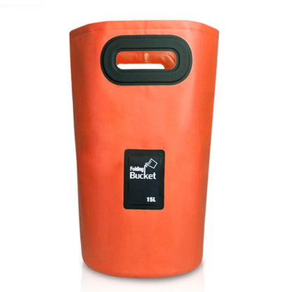 ถังพับได้ PVC อ่างล้างจานพับได้กลางแจ้ง ความจุ 15 ลิตร, 15L Black, 15L Dark Blue, 15L Orange, 15L Green, 15L Rose Red, 15L Sky Blue, 15L Yellow