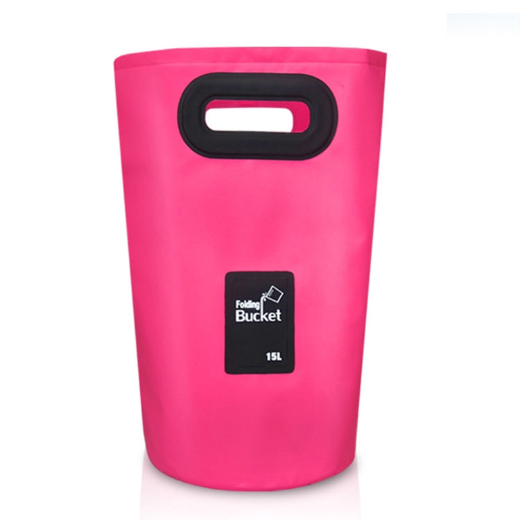 ถังพับได้ PVC อ่างล้างจานพับได้กลางแจ้ง ความจุ 15 ลิตร, 15L Black, 15L Dark Blue, 15L Orange, 15L Green, 15L Rose Red, 15L Sky Blue, 15L Yellow