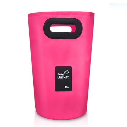 ถังพับได้ PVC อ่างล้างจานพับได้กลางแจ้ง ความจุ 15 ลิตร, 15L Black, 15L Dark Blue, 15L Orange, 15L Green, 15L Rose Red, 15L Sky Blue, 15L Yellow