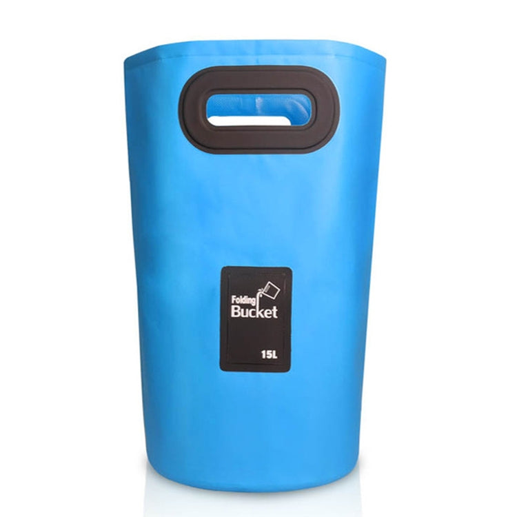 ถังพับได้ PVC อ่างล้างจานพับได้กลางแจ้ง ความจุ 15 ลิตร, 15L Black, 15L Dark Blue, 15L Orange, 15L Green, 15L Rose Red, 15L Sky Blue, 15L Yellow