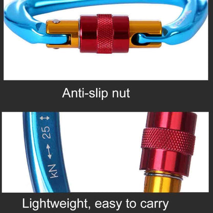 XINDA XD-Q9628 Professional Climbing D-Shaped Master Lock Carabiner ความปลอดภัยหัวเข็มขัดปีนเขากลางแจ้งอุปกรณ์, XD-Q9628 (Black), XD-Q9628 (Orange), XD-Q9628 (Blue)