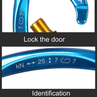 XINDA XD-Q9628 Professional Climbing D-Shaped Master Lock Carabiner ความปลอดภัยหัวเข็มขัดปีนเขากลางแจ้งอุปกรณ์, XD-Q9628 (Black), XD-Q9628 (Orange), XD-Q9628 (Blue)